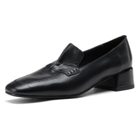 Blok Hak Klassiek Schoenen Dames Leren Comfortabele 4 cm Lage Hakken Gesloten Neus Business Casual
