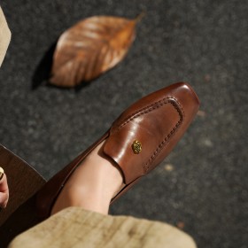 Klassisch Abendschuhe Retro Flach Loafers Schuhe Damen
