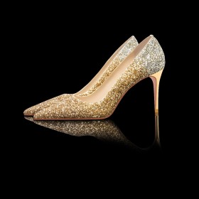 Brautschuhe Frühjahr Festliche Schuhe Farbverlauf Stöckelschuhe Elegante 8 cm High Heels 2021 Stilettos Abendschuhe Spitz