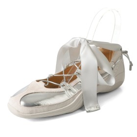 Blockfarben Schnürschuhe Moderne Flach Mit Schleife Schuhe Sneakers Wildleder Leder
