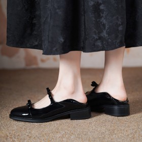 Cuir Belle Bout Fermé Vernis À Bride Cheville Chaussure Femme Mary Jane Travail Plate