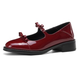 Comfortabele Lak Schoenen Dames Platte Met Enkelbandje Mary Jane Leer