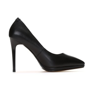 Talon Haut 10 cm Cuir Bout Pointu Classique Noir Talons Aiguilles Escarpin Chaussures Pour Femme