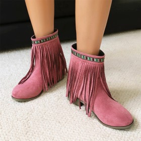 Western Talon Epais Talon Carré Bottines Confortable Casual A Petit Talon