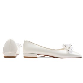 Perlée Confort Talons Epais Talon Carré Blanche Fleurs Chaussures Ceremonie Petit Talon 3 cm Belle Chaussure De Soirée Chaussure Mariée Chaussures Femme