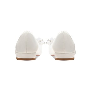 Perlée Confort Talons Epais Talon Carré Blanche Fleurs Chaussures Ceremonie Petit Talon 3 cm Belle Chaussure De Soirée Chaussure Mariée Chaussures Femme