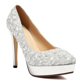 Festliche Schuhe Schuhe Damen Geschlossene Zehe Plateau Glitzer Elegante Mode Pumps Brautschuhe Stiletto 11 cm High Heel