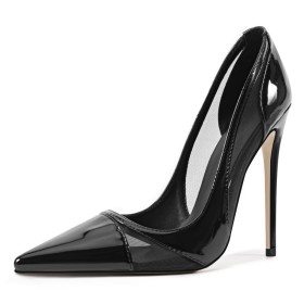 Talon Aiguille Moderne Escarpins Chaussure Pour Femme Vernis Filet A Talon Haut 12 cm Simili Cuir