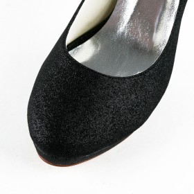 Noir Chaussure De Soirée Satin Talon 10 cm Slip On Escarpin Chaussures Pour Femmes