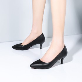 Schoenen Dames Met Rode Zool Middelhoge Heels Klassiek Pumps Zwarte