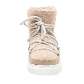 Leather Cute Flats Booties Comfort Fur Lined Snow Boot