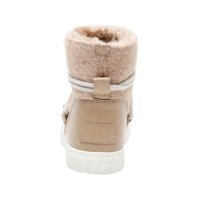 Leather Cute Flats Booties Comfort Fur Lined Snow Boot