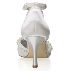 Talon Aiguille Sandales Chaussures Mariée Bride Cheville Elegante Talon Haut 8 cm Boucle Ceremonie