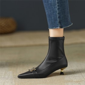 Kitten Heel 4 cm Low Heel Ankle Boots For Women Stiletto Classic Elegant