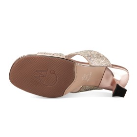 Mooie Sparkle 7 cm Middelhoge Hakken Naaldhakken Imitatieleer Peeptoes Parel Mode Zomer Glitter Sandalen Galaschoenen Instapper Muiltjes