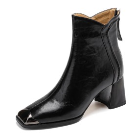 Womens Chunky Sole Ankle Boots Lace Up Motorcycle Boots With