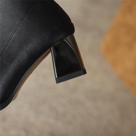 Chunky Heel Block Heel Sock 6 cm Heel Metallic Ankle Boots Elegant