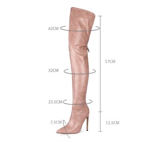 Tall Boot 12 cm High Heels Thigh High Boot Stilettos Closed Toe