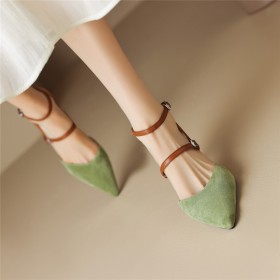 With Ankle Strap 6 cm Heeled Elegant Sandals Leather Comfortable Stylish Belt Buckle