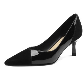 Business Casual Pumps Stiletto Heels 6 cm Mid Heel Leather 2023 Patent Leather Office Shoes