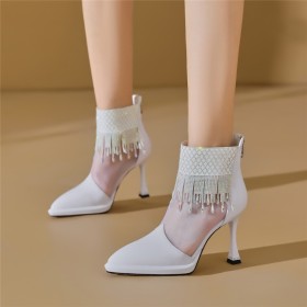 Galaschoenen Met Rits Mode Leer Stilettos Lak Hoge Hak Zomerlaarzen Sparkle Laarsjes dames