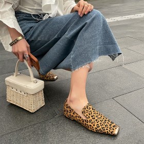 Leopard Plate Loafers Marron Chaussures 2022 Habillé