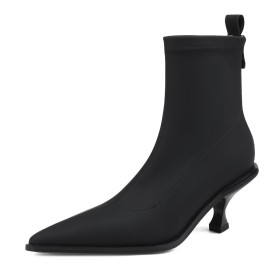 Sock Boots Gevoerde Enkellaars Dames 2022 Going Out Mode Winter Middelhoge Heel Business Casual