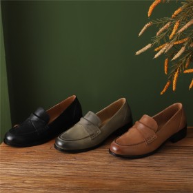 Vintage Classic Loafers Business Casual Comfort Flat Shoes