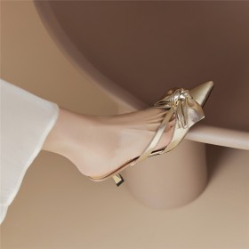 Beautiful 6 cm Heeled Sandals Metallic Mules Formal Dress Shoes