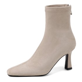 Jamron Dames Elegante Blokhak Enkellaarzen Ademende Mesh