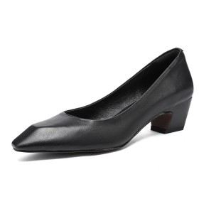 Talon Bas Élégant Bout Carré Classique Degrade De Couleur Escarpin Chaussure Femme Talon Carré Talons Epais Noir