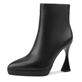 Gevoerde Stilettos Enkellaarsjes Klassiek Hoge Hakken Business Casual Elegante