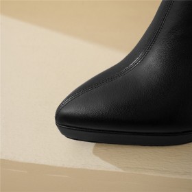 Business Casual Leather 10 cm High Heel Elegant Classic Booties For Women