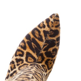 Talons Aiguilles Leopard Bottes Au Dessus Du Genou Marron Talon Haut 12 cm Bottes Hautes