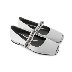With Ankle Strap Flats Shoes Comfortable Rhinestones Elegant