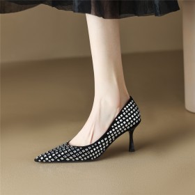 Spitz 8 cm High Heels Wildleder Abendschuhe Elegante Pumps Schlupfschuh Leder Schuhe Damen Stilettos Festliche Schuhe