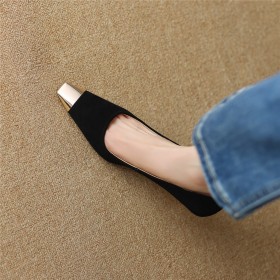Leather Pumps Business Casual 6 cm Mid Heel Stiletto Elegant