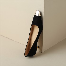 Leather Pumps Business Casual 6 cm Mid Heel Stiletto Elegant