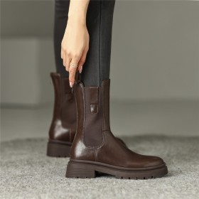 Ausgehen Stiefeletten Stiefel Damen Gefütterte Herbst Chelsea Boots Flache Klassisch