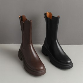 Ausgehen Stiefeletten Stiefel Damen Gefütterte Herbst Chelsea Boots Flache Klassisch