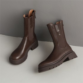 Ausgehen Stiefeletten Stiefel Damen Gefütterte Herbst Chelsea Boots Flache Klassisch