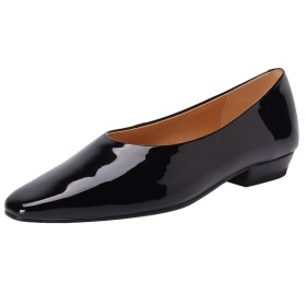 Classic Slip On Shoes Natural Leather Thick Heel Low Heels Comfort Block Heels