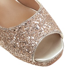 Scarpe Da Sera Scarpe Donna Tacchi Alto 10 cm Glitter Décolleté Moda Tacchi Largo