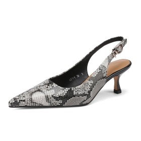 Slangen 6 cm Middelhoge Heels Lak Sexy Pumps Wit Zwart Leer Going Out