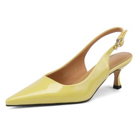 Schuhe Damen Elegante Stiletto Slingpumps Leder Mit 6 cm Mittlerer Absatz Klassisch Stöckelschuhe