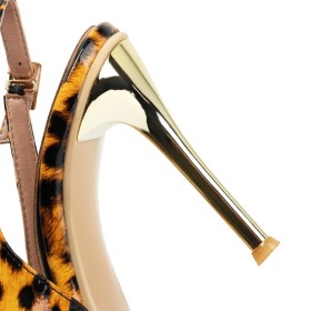 Chaussures Femme Talon 10 cm Slingback Escarpins Leopard Talon Aiguille