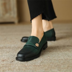Läder Business Casual Ombre Färg Loafers Skor Utan Klack Skor Till Klänning Klassisk