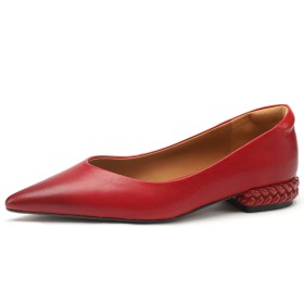 Mocassino Business Casual Tacco Largo Tacco Basso Rosso Comode 2024 Pelle