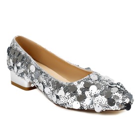 Glitter Tacchi Largo Moda Tacco Basso Comode