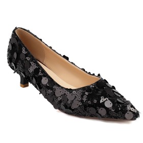 Black sparkly kitten heels best sale